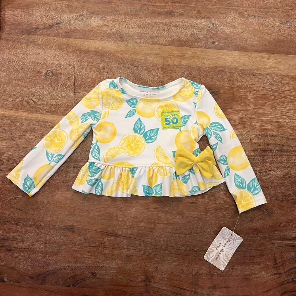 NWT Tommy Bahama girls lemon rashguard size 18 months